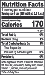 flavored white claw nutrition facts